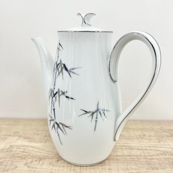 Noritake VINTAGE 50s Japanese Porcelain Bamboo Coffee Pot Handpainted Bamboo B12 - Picture 5 of 12